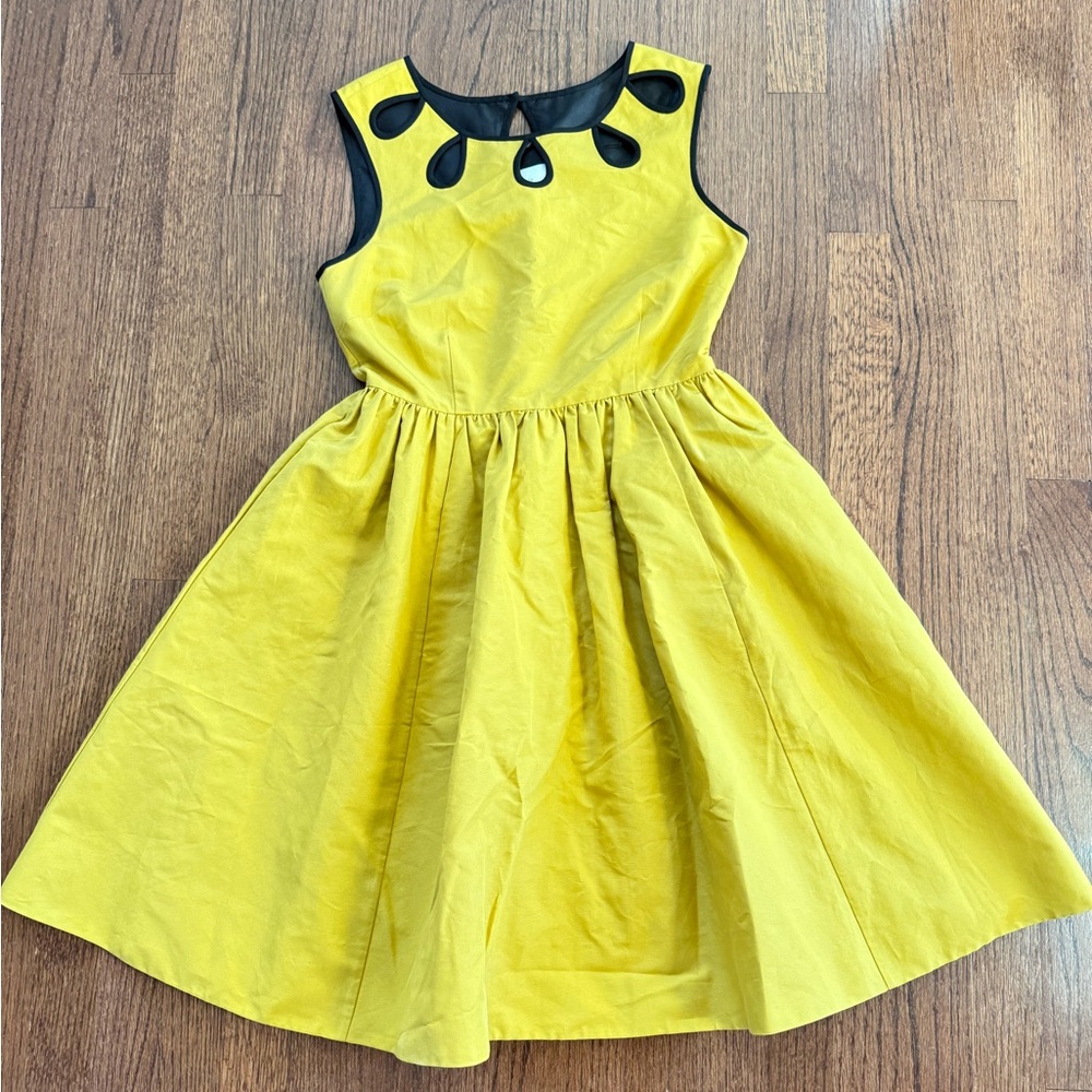 Kate Spade Yellow Dress with Black Details